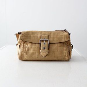 vintage Dooney & Bourke handbag, alligator print leather purse medium satchel